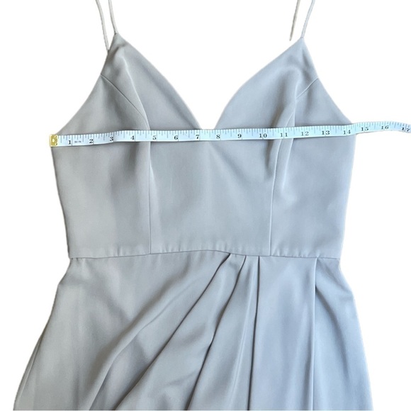 SHONA JOY Gray Draped Midi Slip Dress | Spaghetti Straps size 2 - Picture 4 of 9